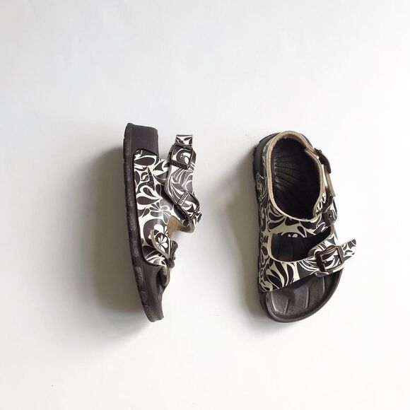 BIKI by Birkenstock cream/brown sandals EUC 29(11) - Picture 1 of 4